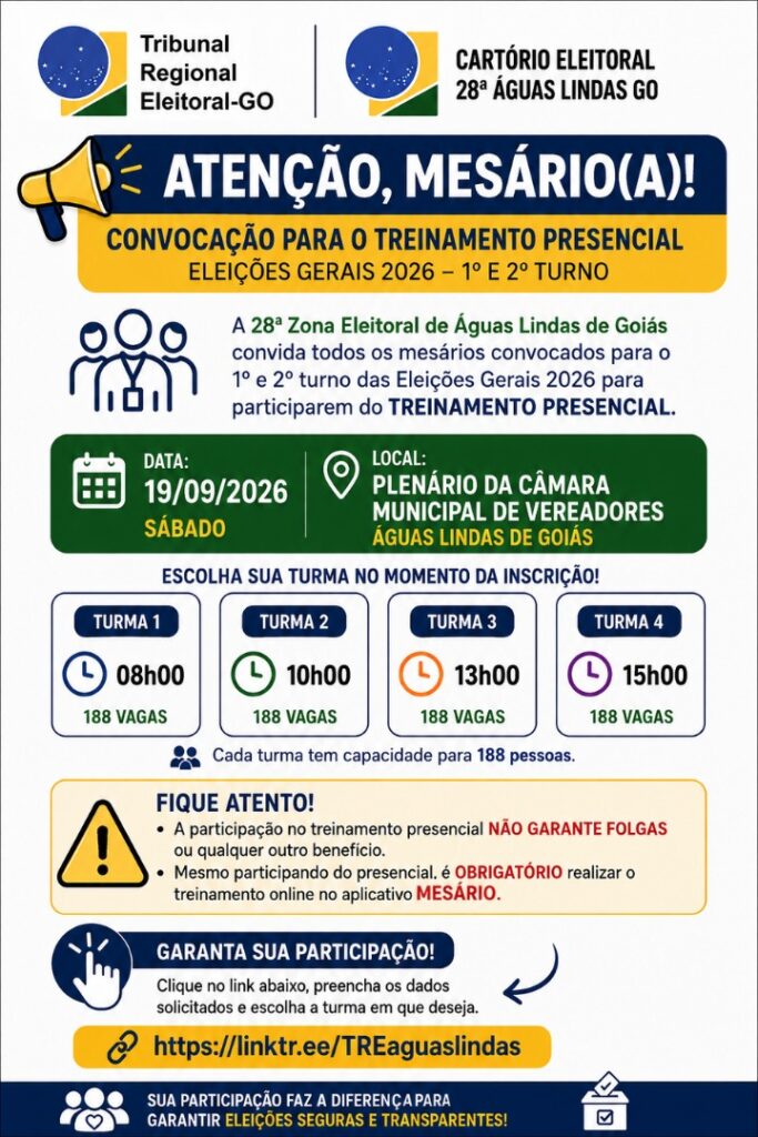 📢 ATENÇÃO, MESÁRIO(A)! 🗳️